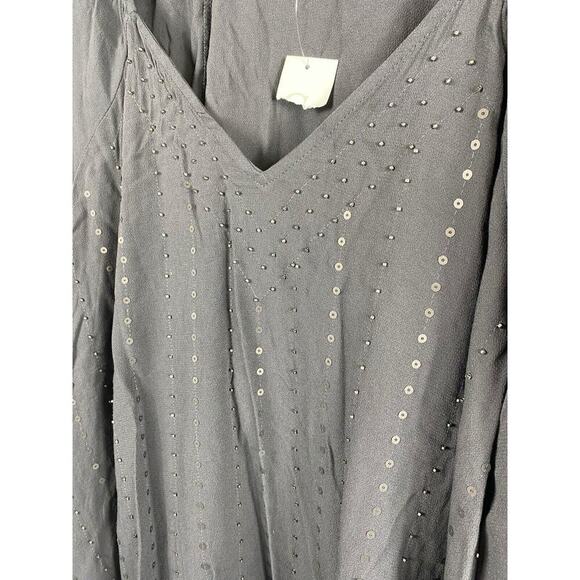 Cato Size 1X Tunic Blouse Top Chiffon Gray Sequin Embellished Y2K Whimsigoth NEW - Picture 5 of 9
